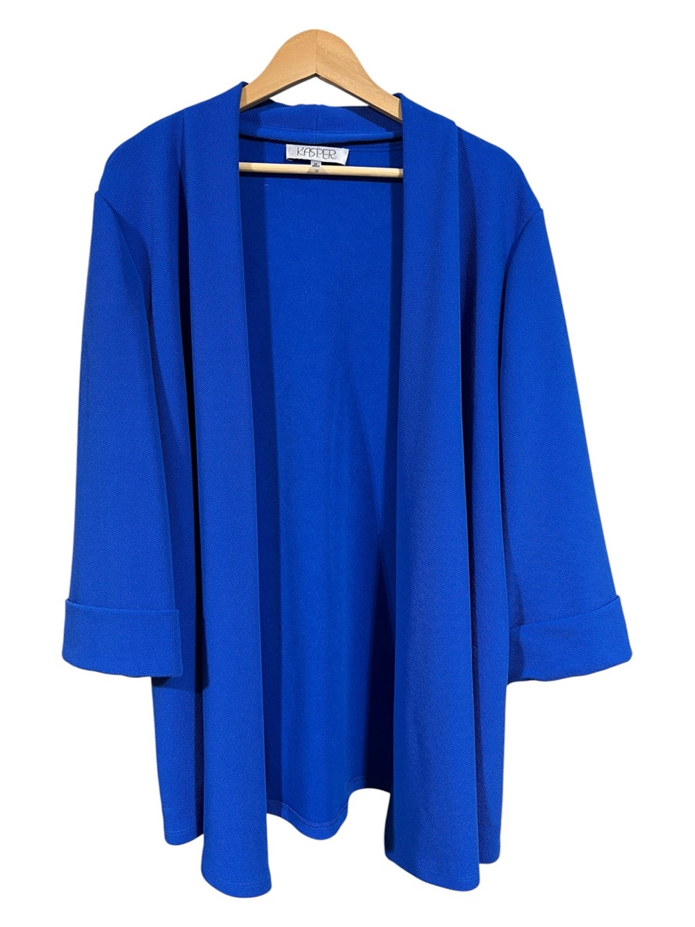 Kasper Open Front Cobalt Blue Cardigan Size 2X
